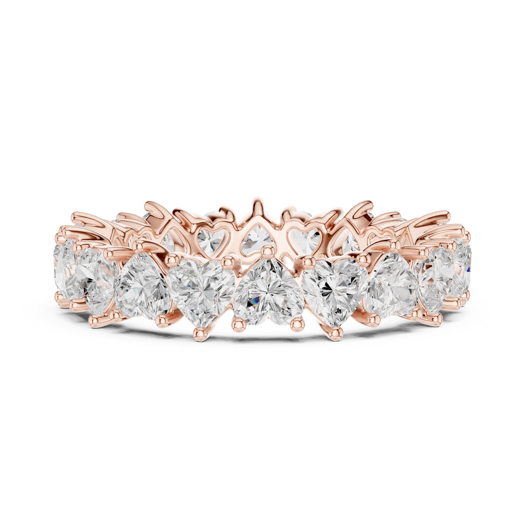 Heart Cut Eternity Band Rose Gold