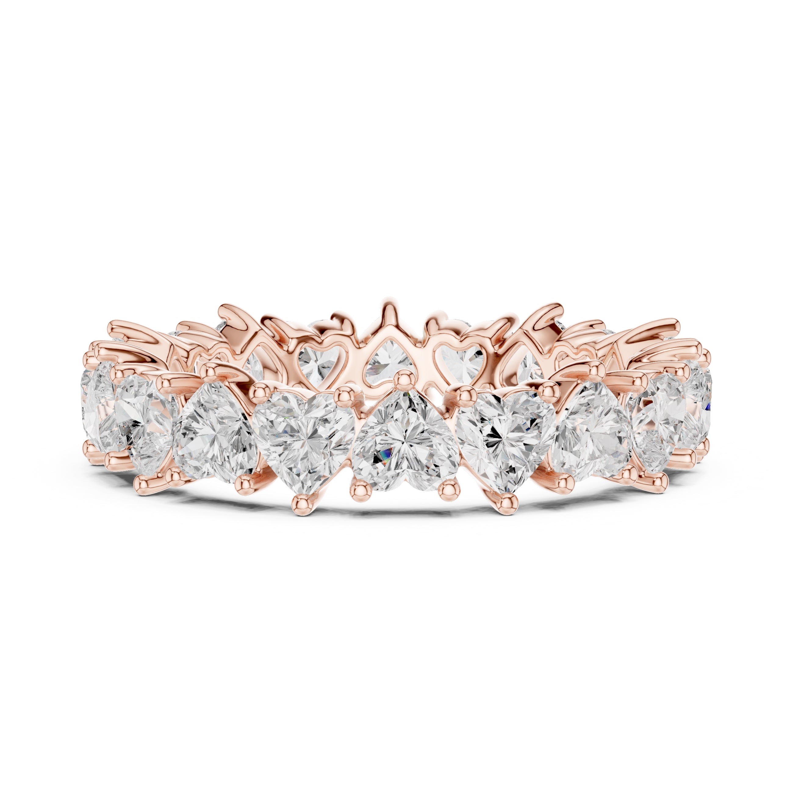 Heart Cut Eternity Band Rose Gold