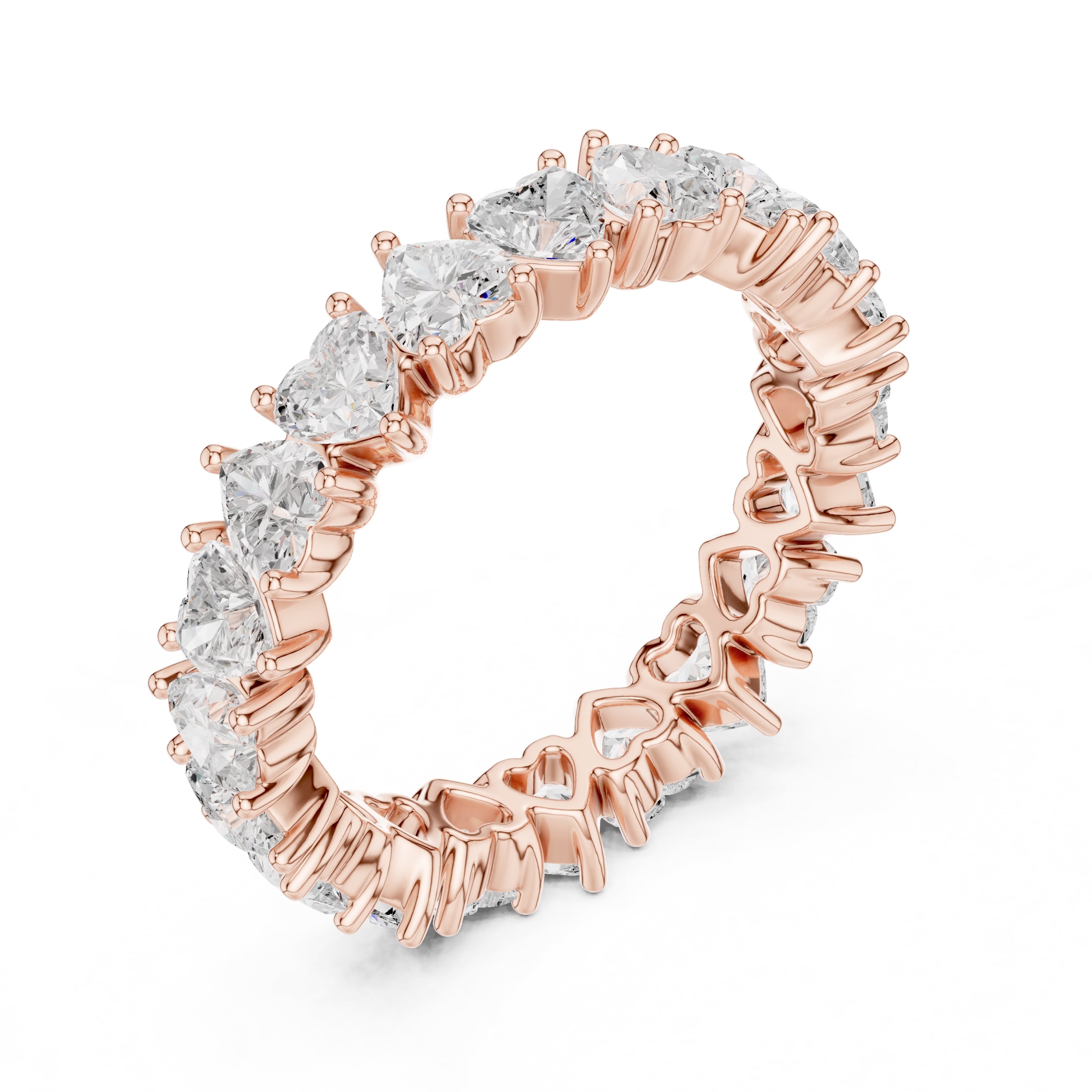 Heart Cut Eternity Band Rose Gold