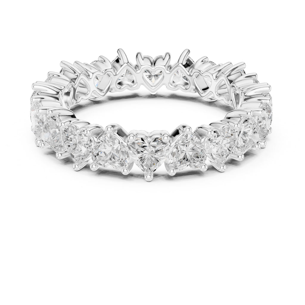 Heart Cut Eternity Band White Gold