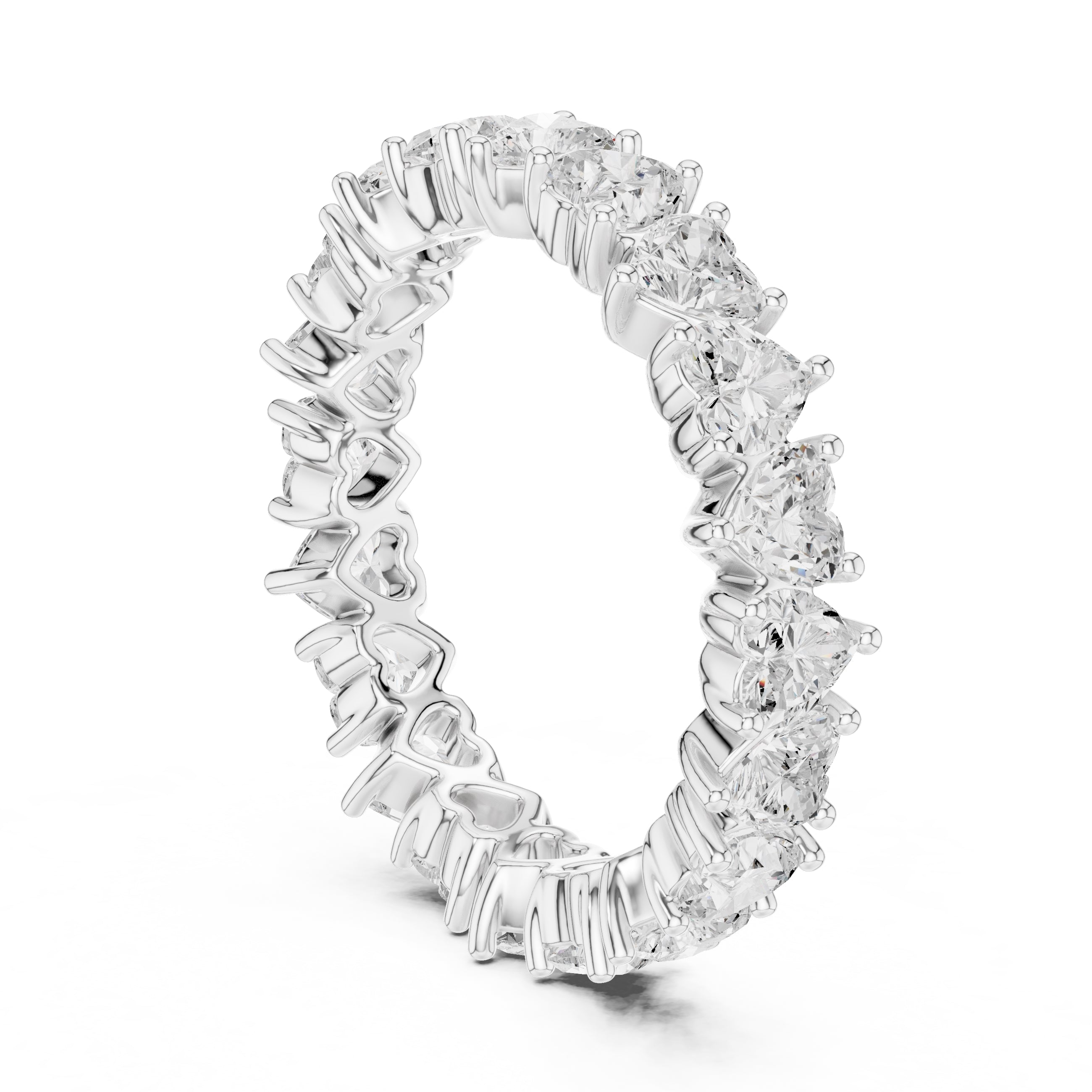 Heart Cut Eternity Band White Gold