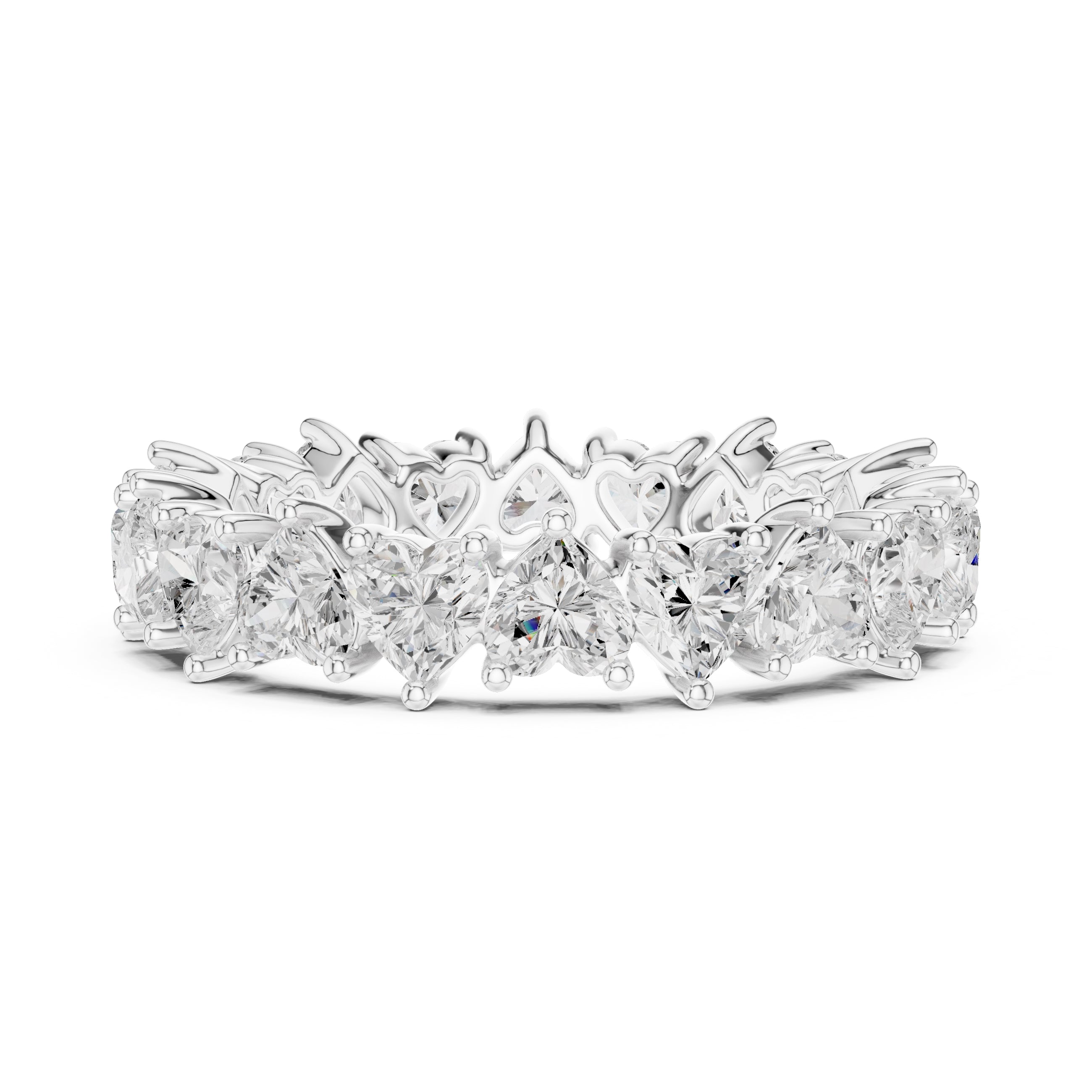 Heart Cut Eternity Band White Gold