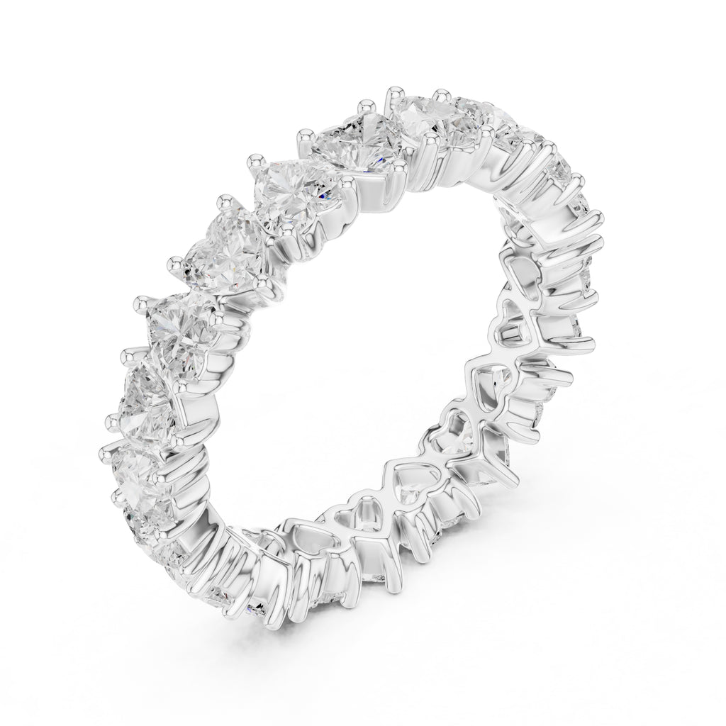 Heart Cut Eternity Band White Gold