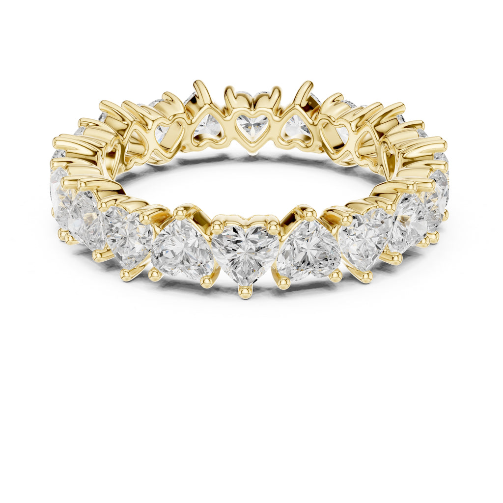 Heart Cut Eternity Band Yellow Gold