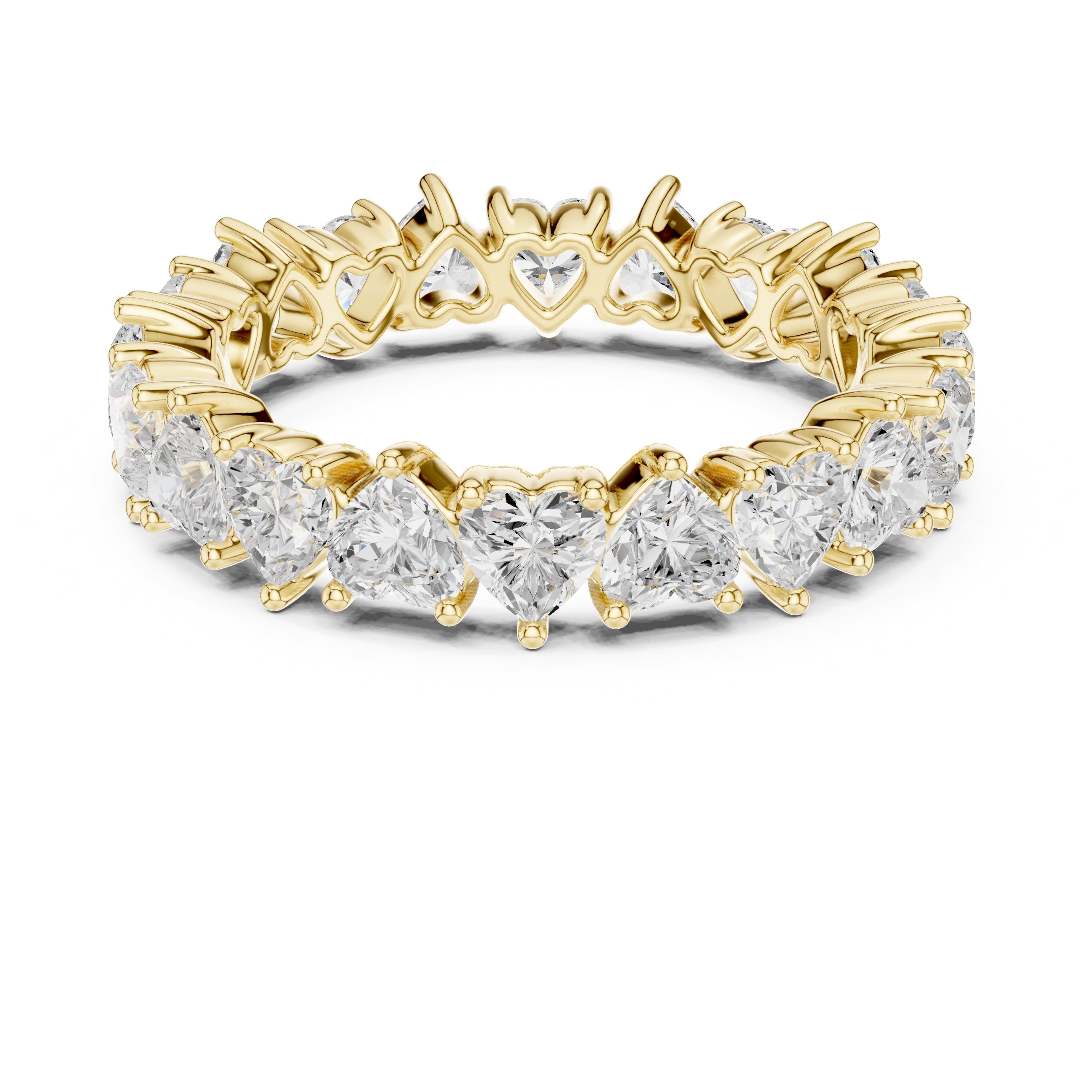 Heart Cut Eternity Band Yellow Gold