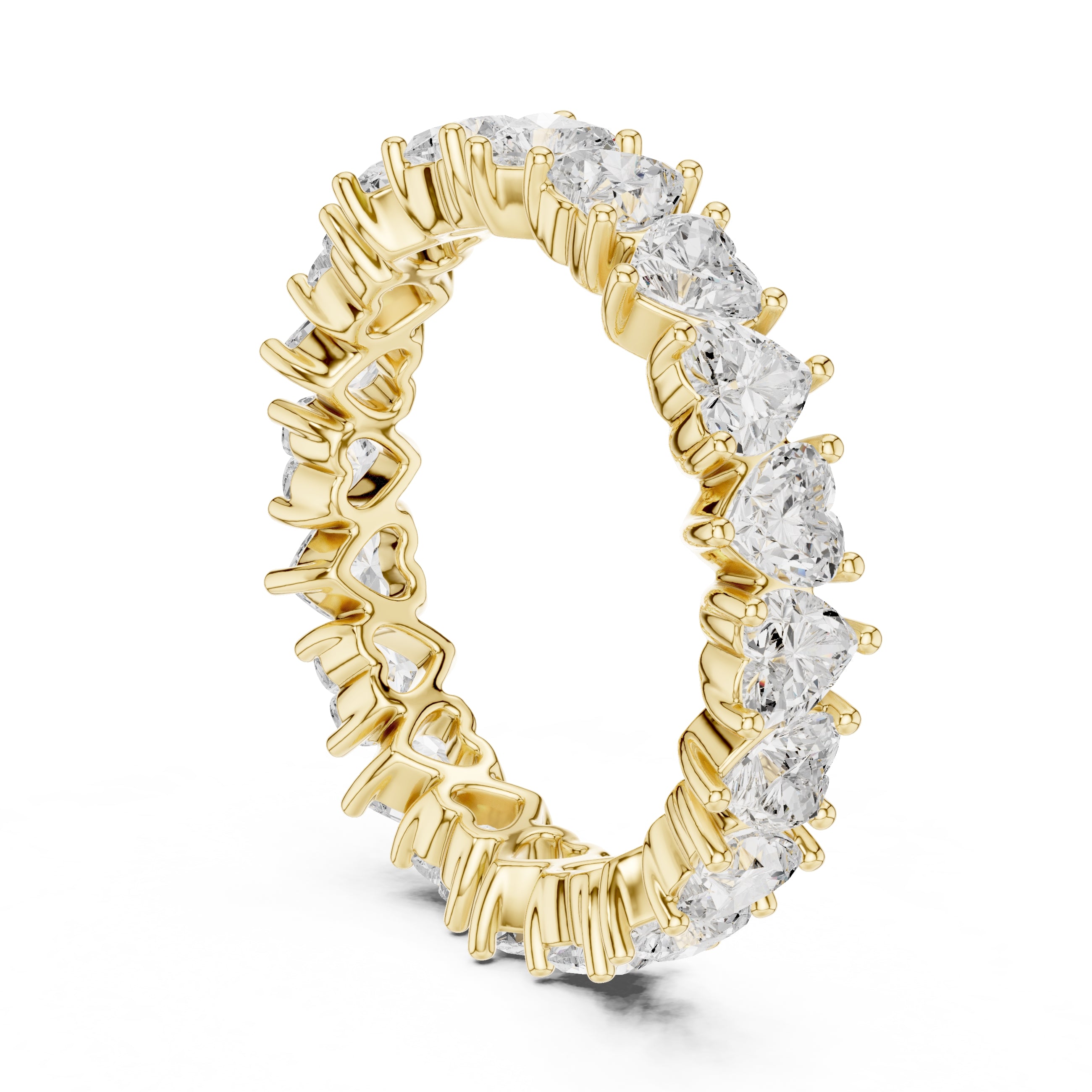 Heart Cut Eternity Band Yellow Gold