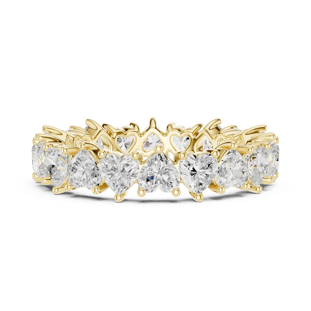 Heart Cut Eternity Band Yellow Gold