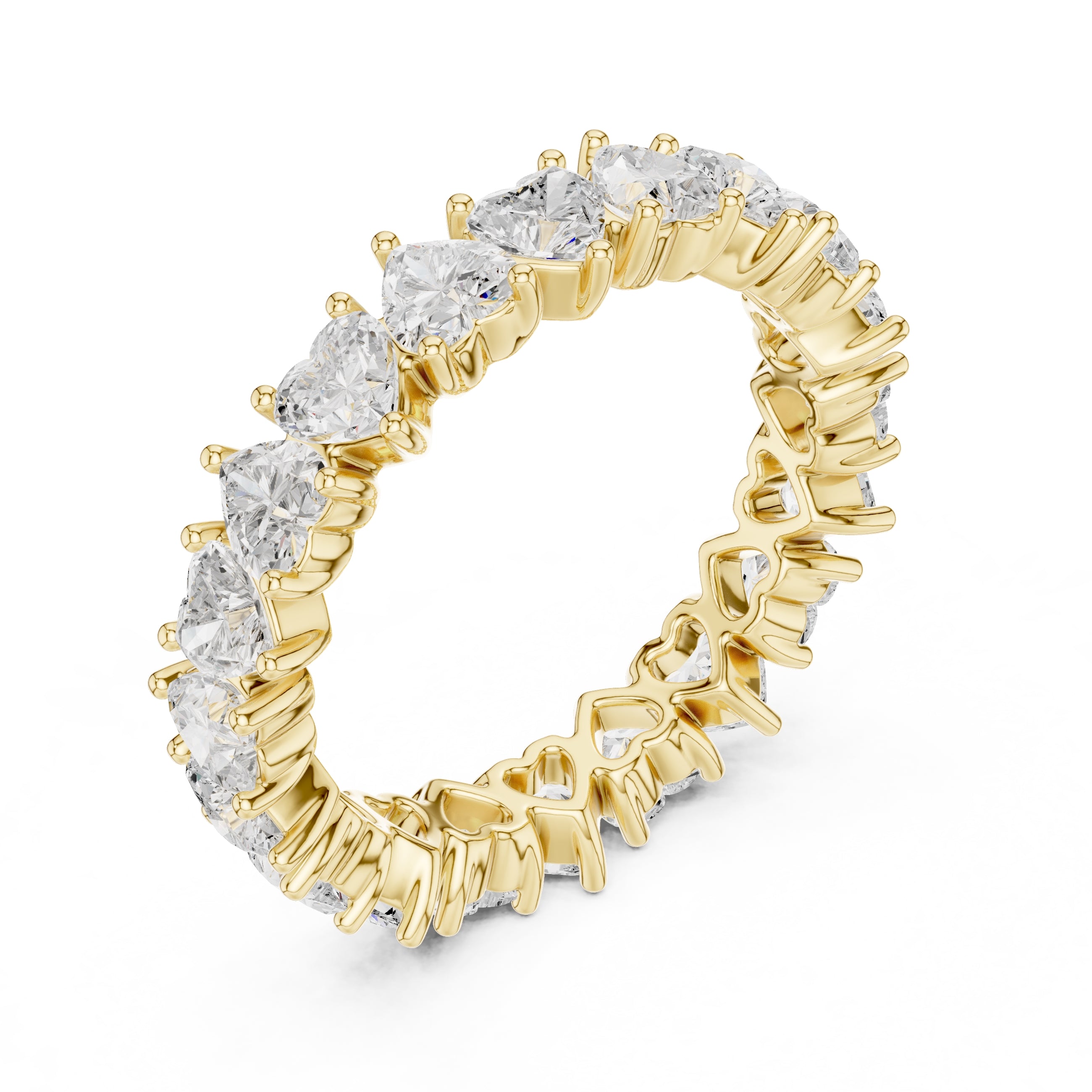 Heart Cut Eternity Band Yellow Gold