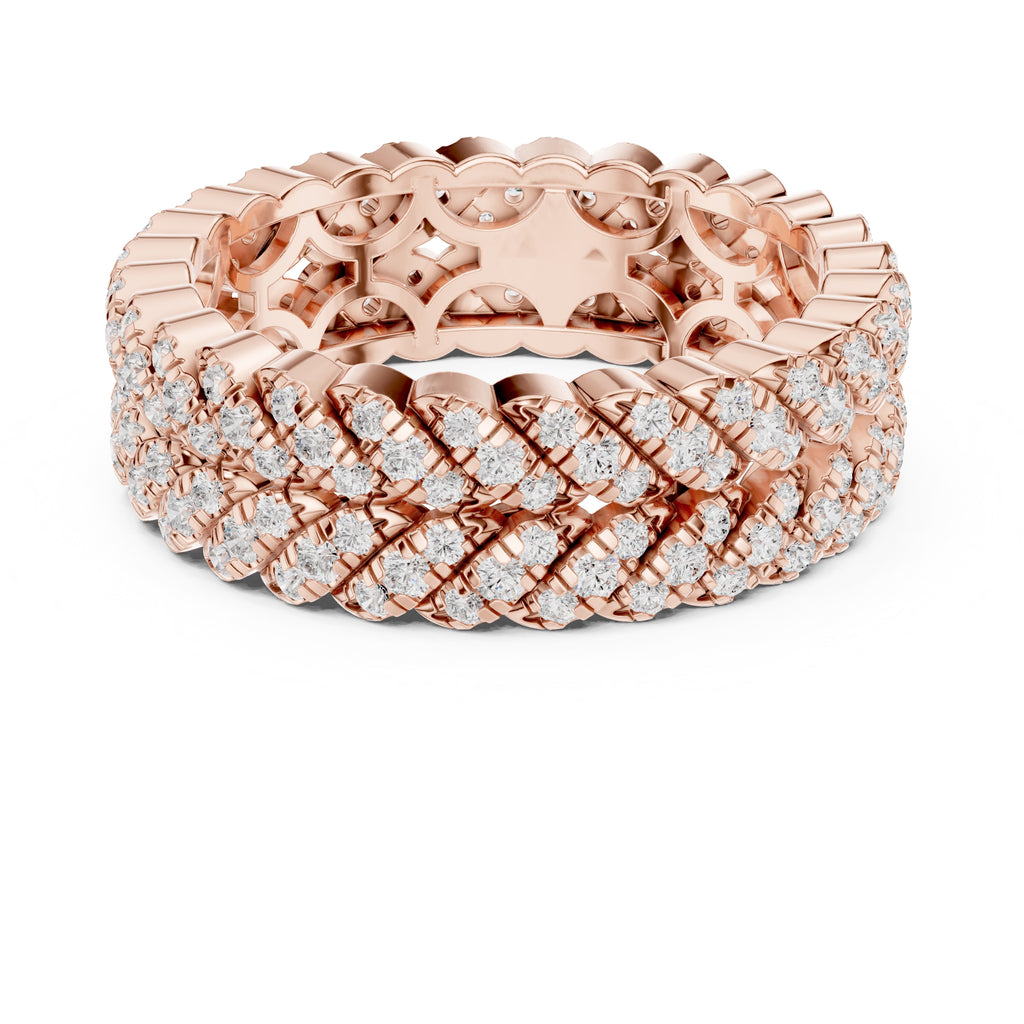 Designer Entwined Wedding Ring Rose Gold