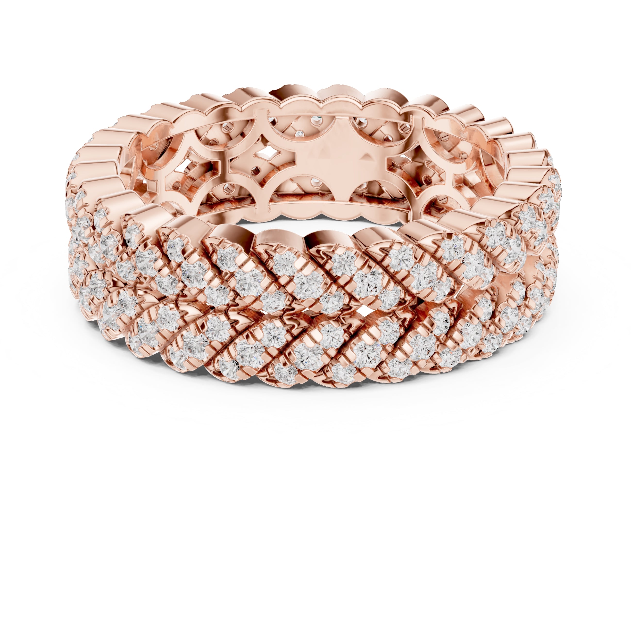 Designer Entwined Wedding Ring Rose Gold