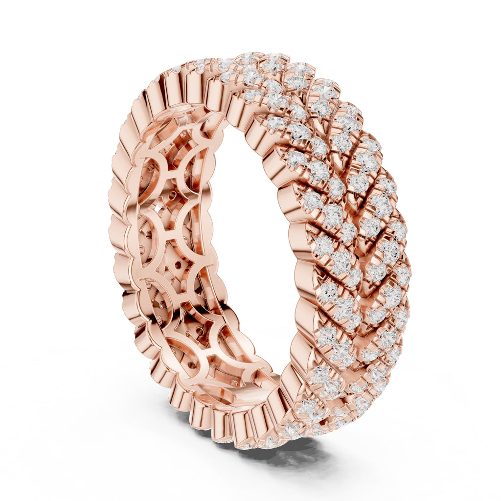 Designer Entwined Wedding Ring Rose Gold
