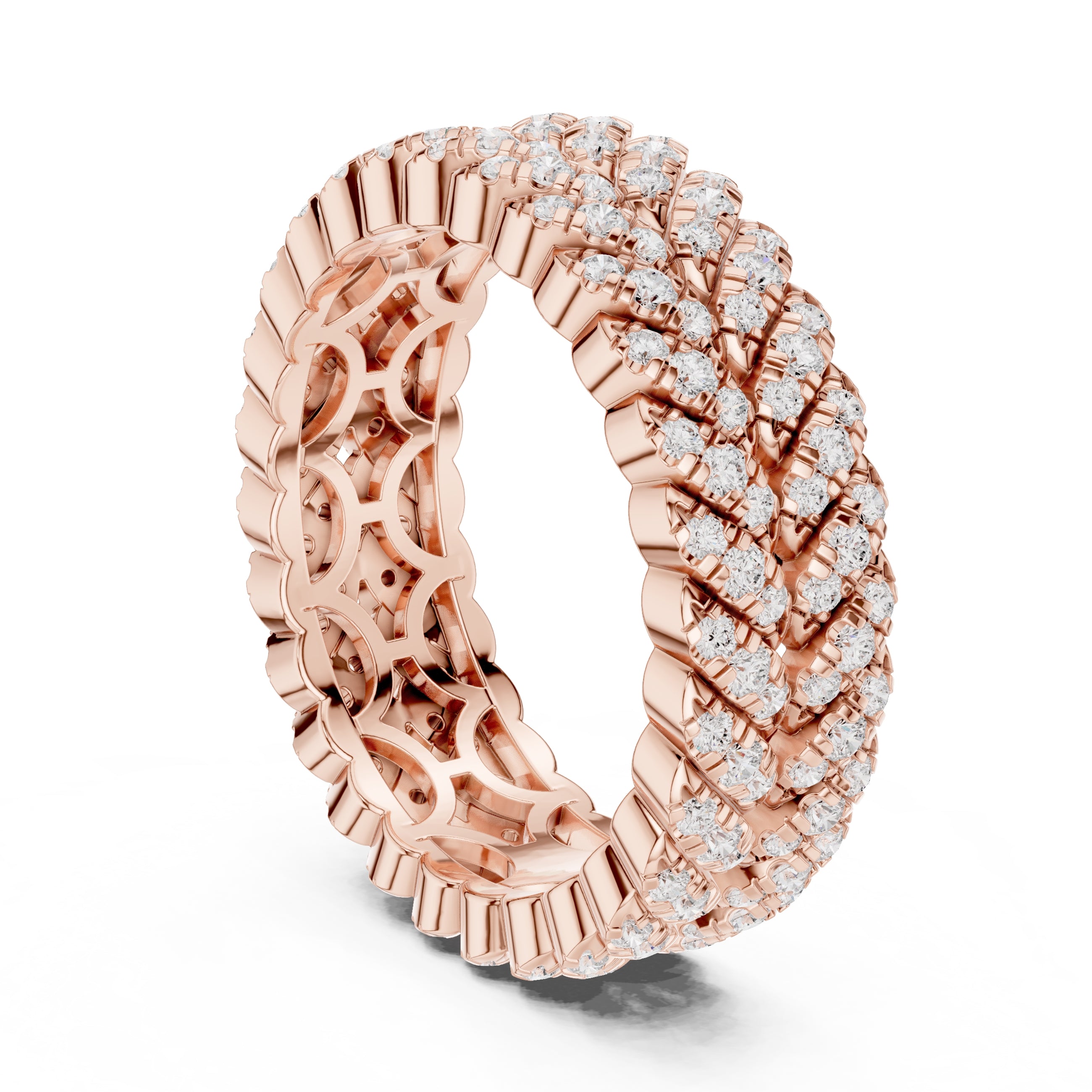 Designer Entwined Wedding Ring Rose Gold