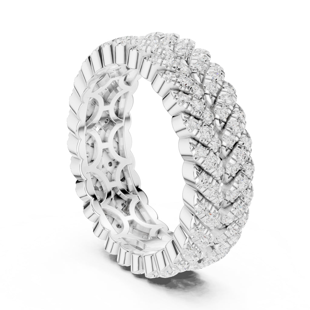 Designer Entwined Wedding Ring White Gold