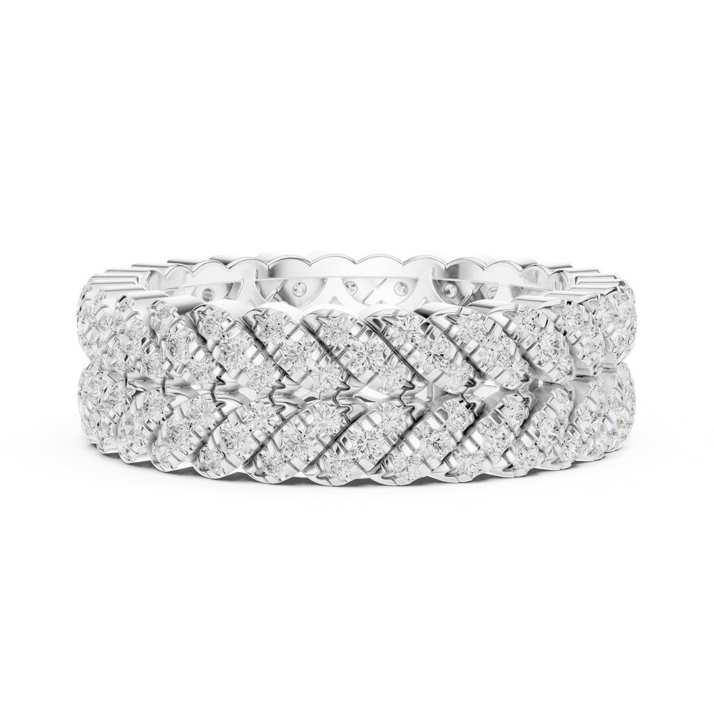 Designer Entwined Wedding Ring White Gold