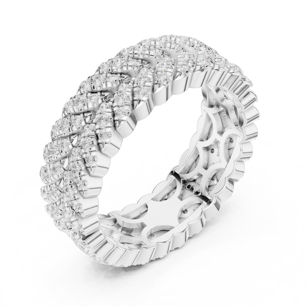 Designer Entwined Wedding Ring White Gold