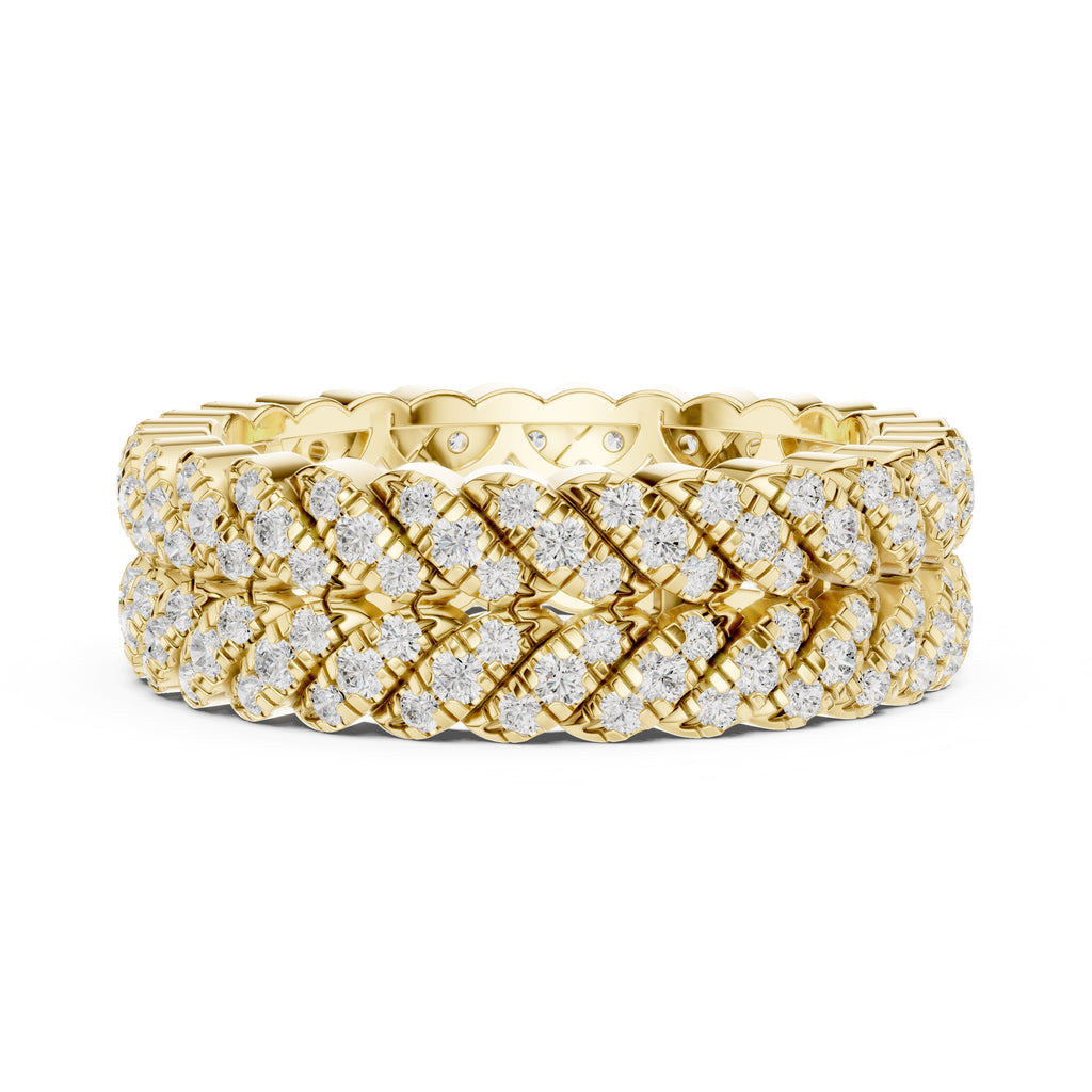 Designer Entwined Wedding Ring Yellow Gold