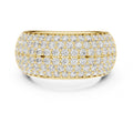 Wide Pave Dome Wedding Ring Yellow Gold
