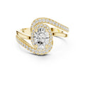 1.5 ct Oval Diamond Entwined Crossover Ring 1.5ct Yellow Gold
