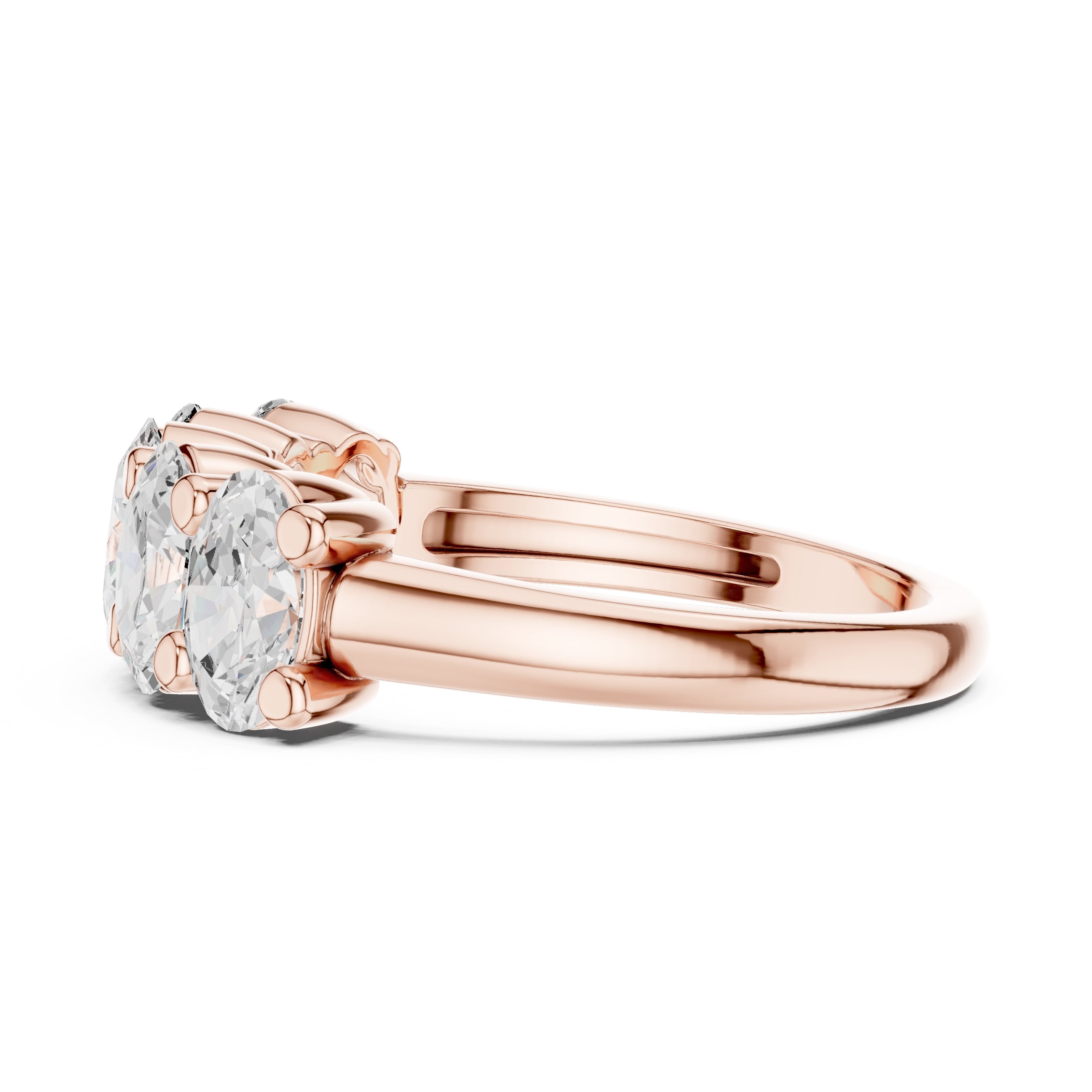 Oval Diamond Five-Stone Ring Rose Gold