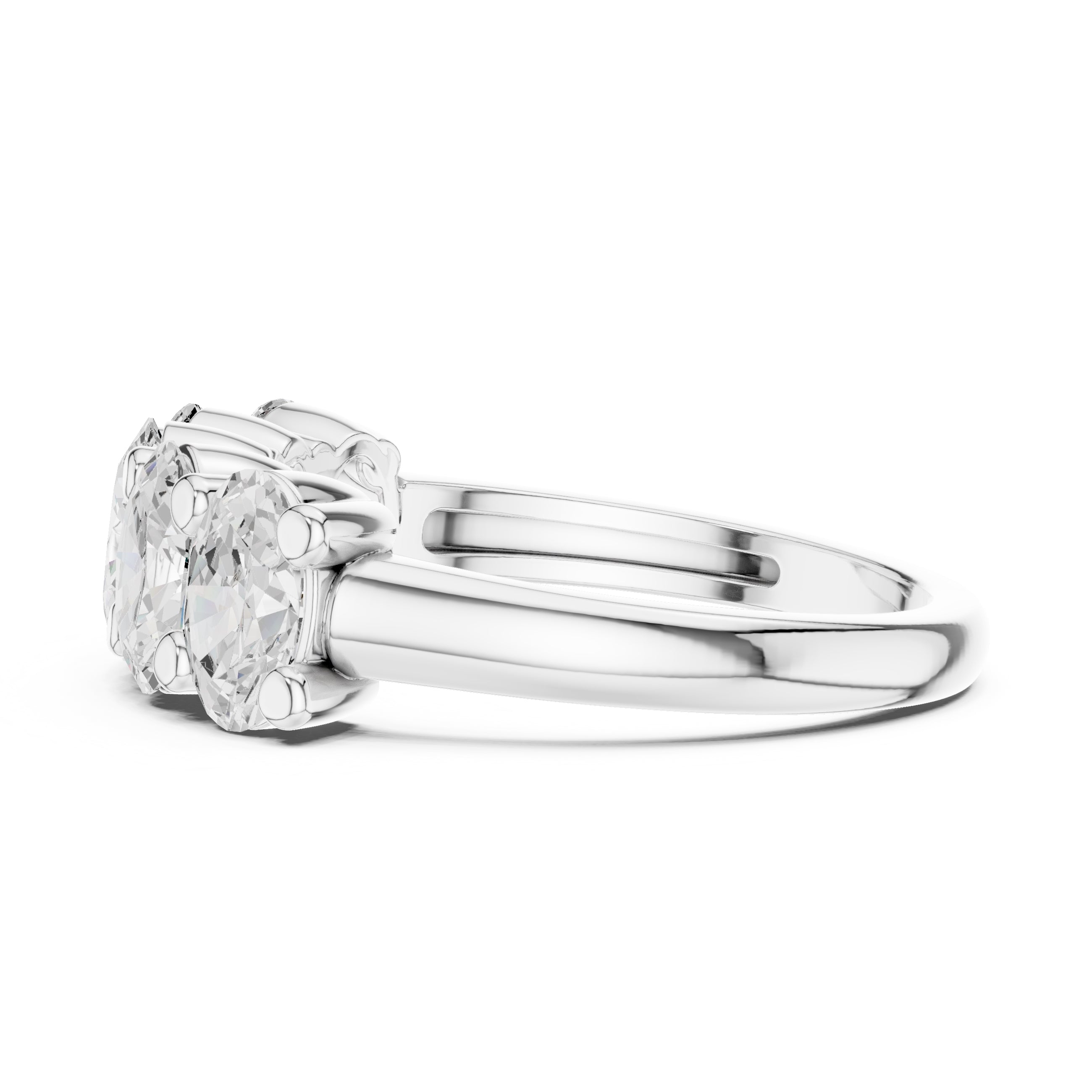 Oval Diamond Five-Stone Ring White Gold
