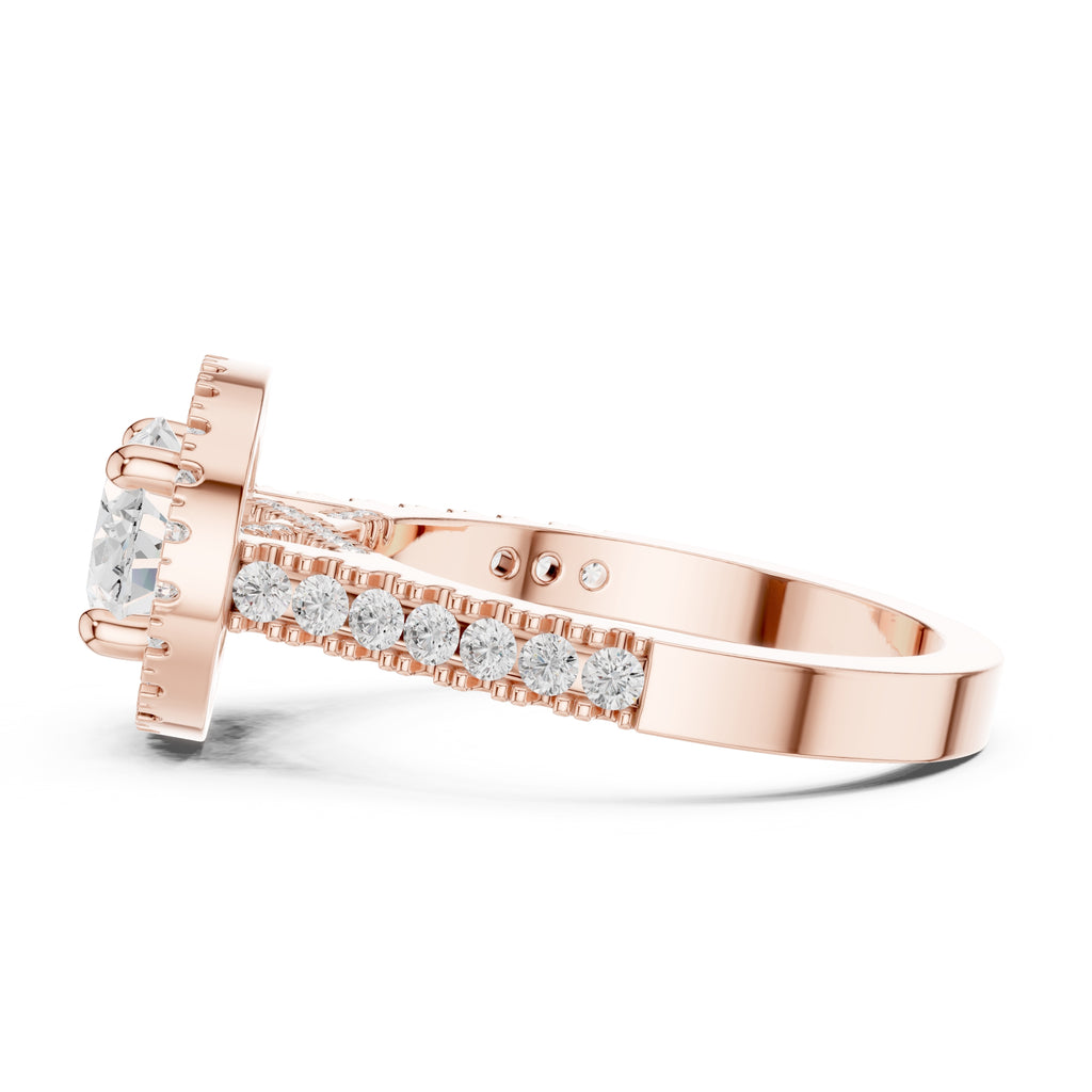 2.00 ct Classic Oval Halo Statement Ring 2ct Rose Gold