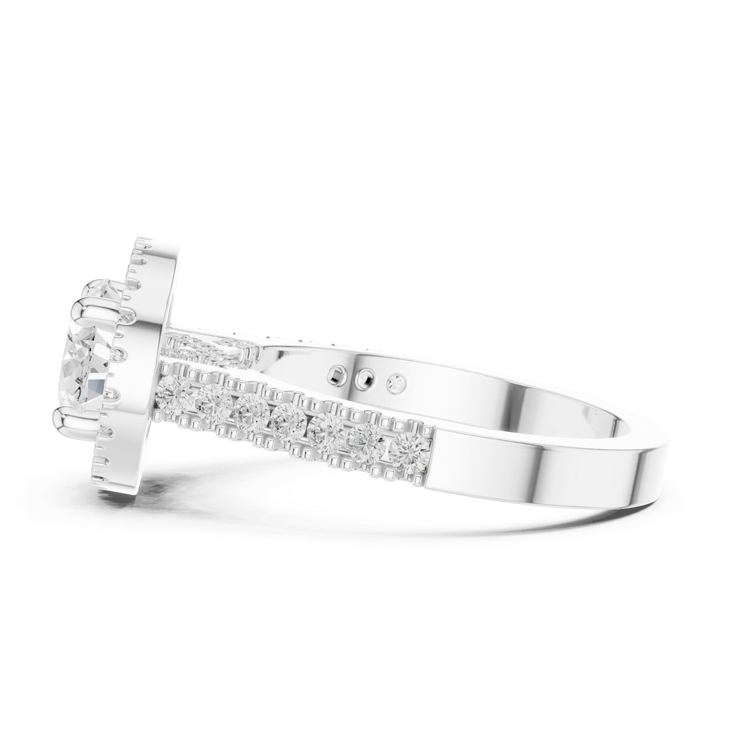 2.00 ct Classic Oval Halo Statement Ring 2ct White Gold