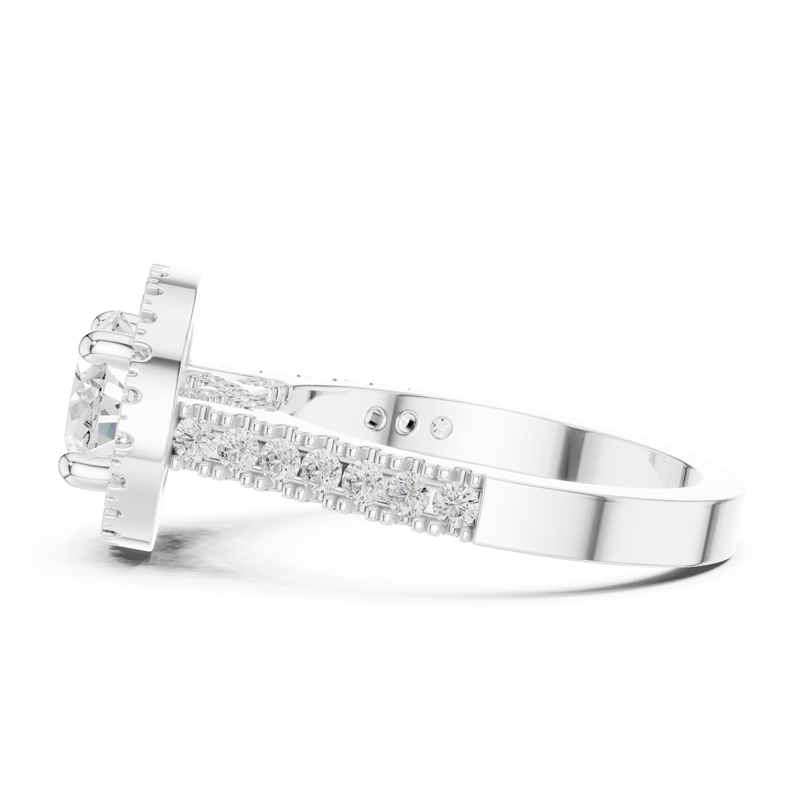 2.00 ct Classic Oval Halo Statement Ring 2ct White Gold