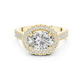 2.00 ct Classic Oval Halo Statement Ring 2ct Yellow Gold