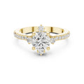 1.00 ct Round Diamond Accent Halo Ring 1ct Yellow Gold