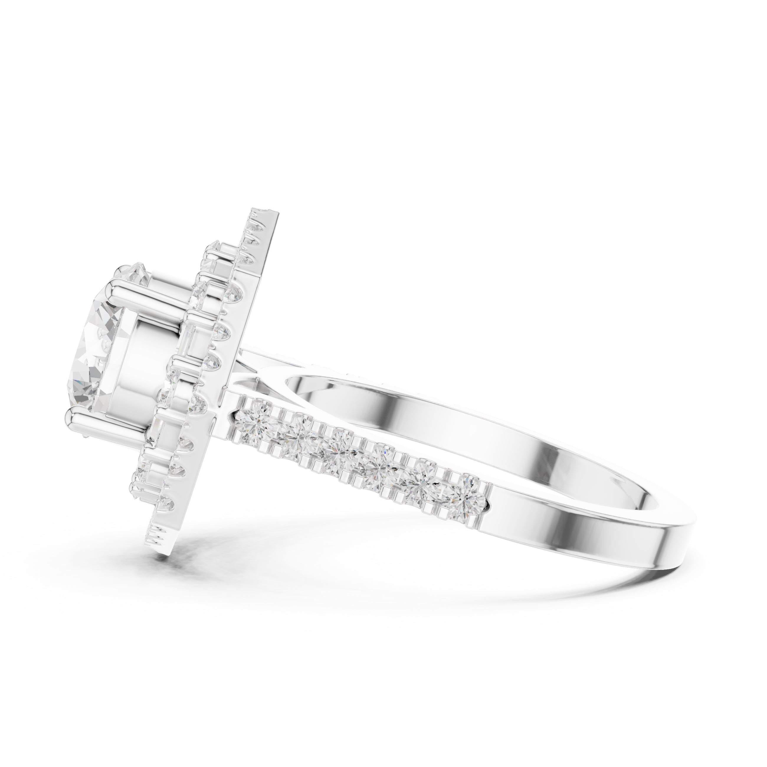 1.50 ct Round Diamond Double Hexagon Halo Ring 1.5ct White Gold