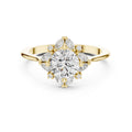 1.00 ct Round Marquise Cluster Engagement Ring 1ct Yellow Gold