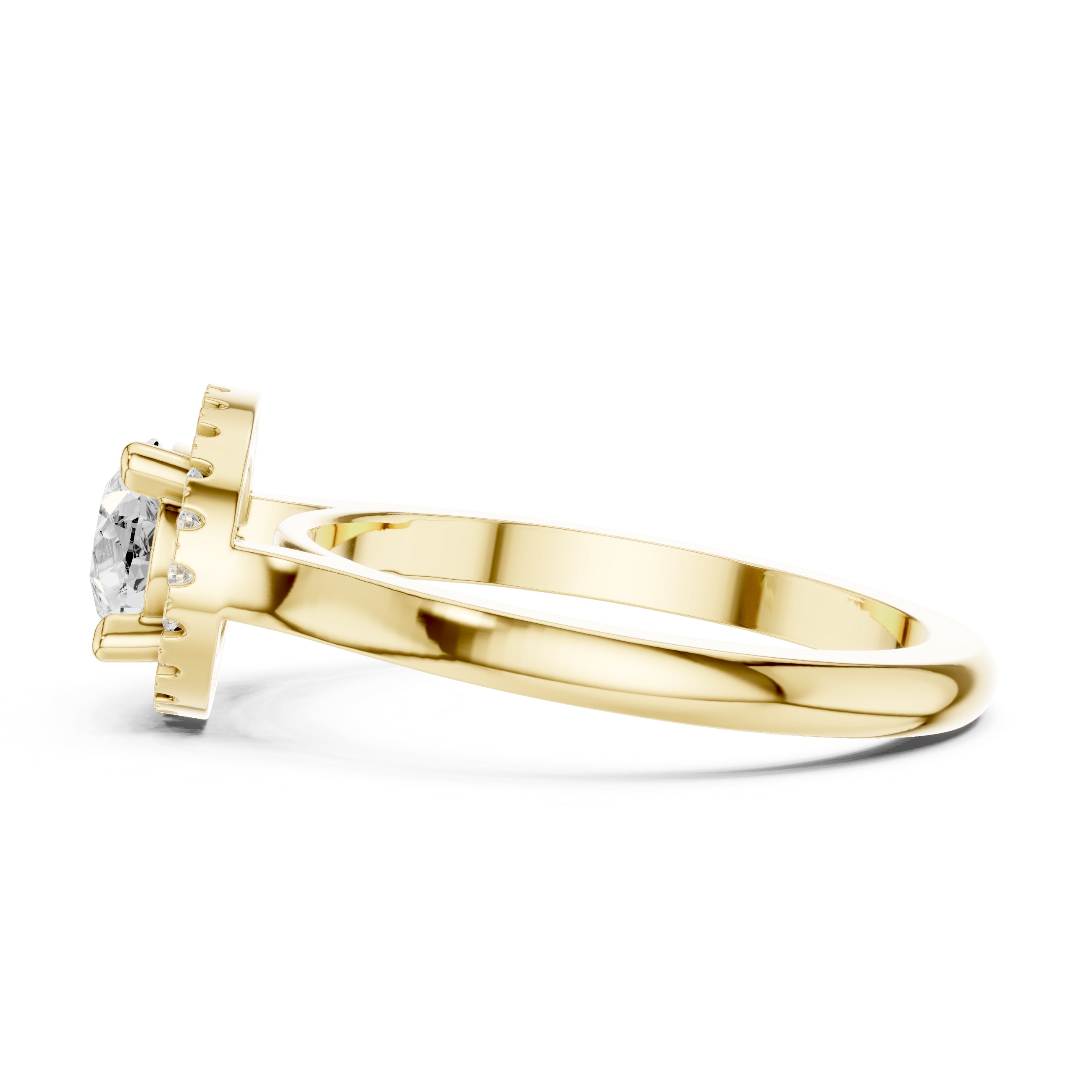 1.00 ct Teardrop Pave Halo Diamond Ring 1ct Yellow Gold