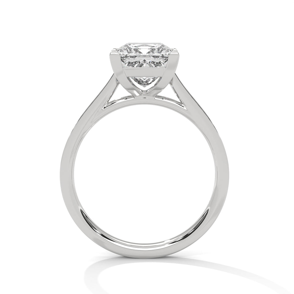 2.00 ct Princess Solitaire with Pavé Band 2ct White Gold