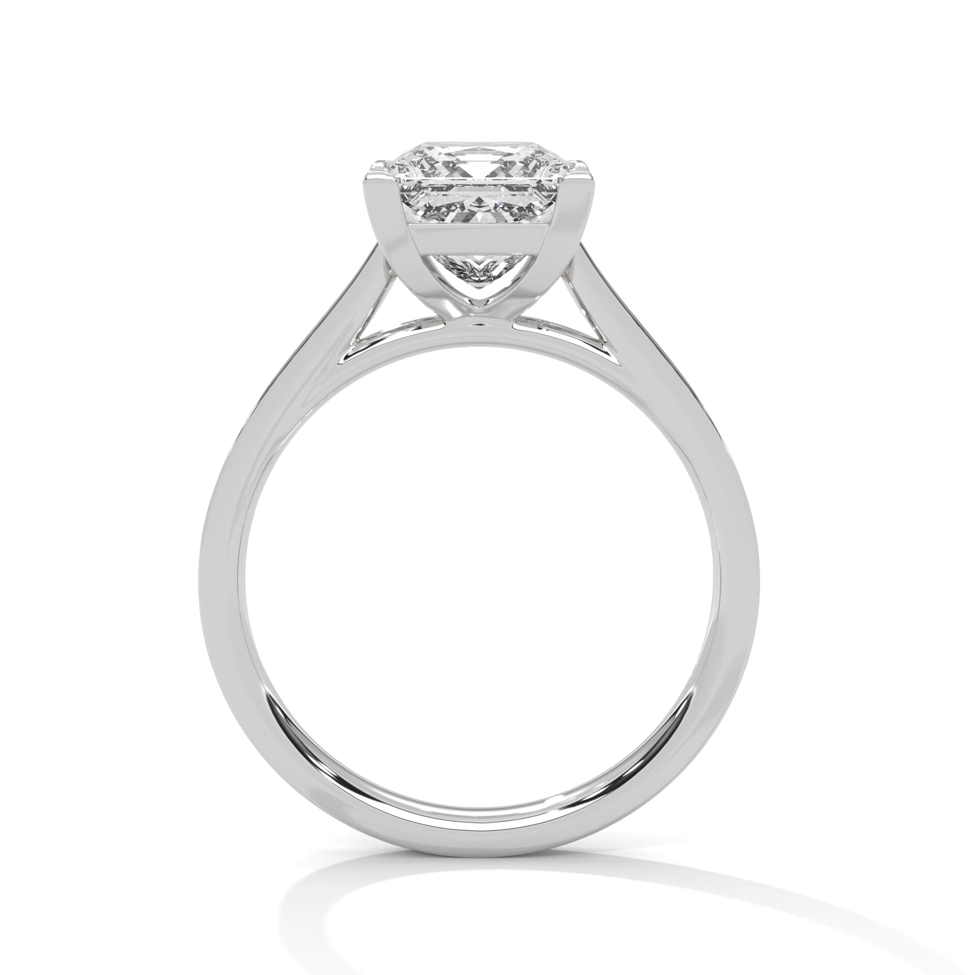 2.00 ct Princess Solitaire with Pavé Band 2ct White Gold