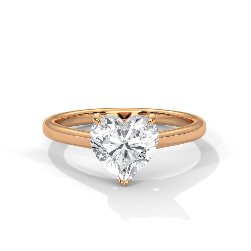 2.00 ct Heart Shape Solitaire Ring 2ct Rose Gold