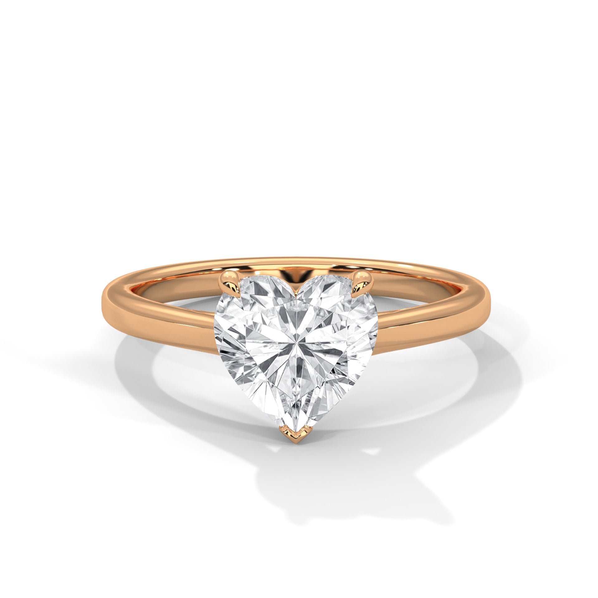 2.00 ct Heart Shape Solitaire Ring 2ct Rose Gold
