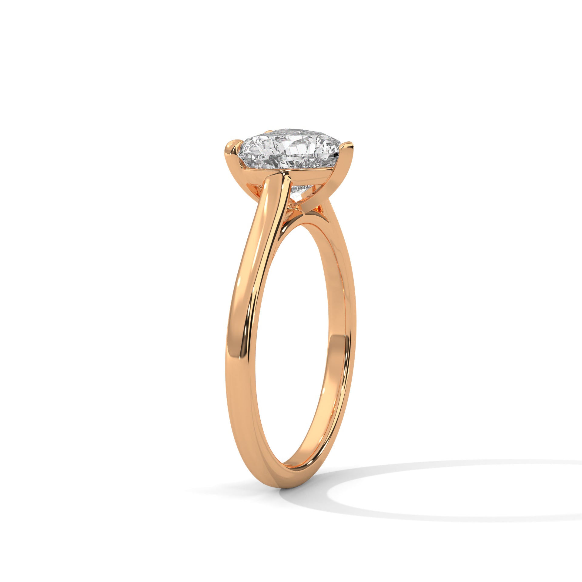 2.00 ct Heart Shape Solitaire Ring 2ct Rose Gold