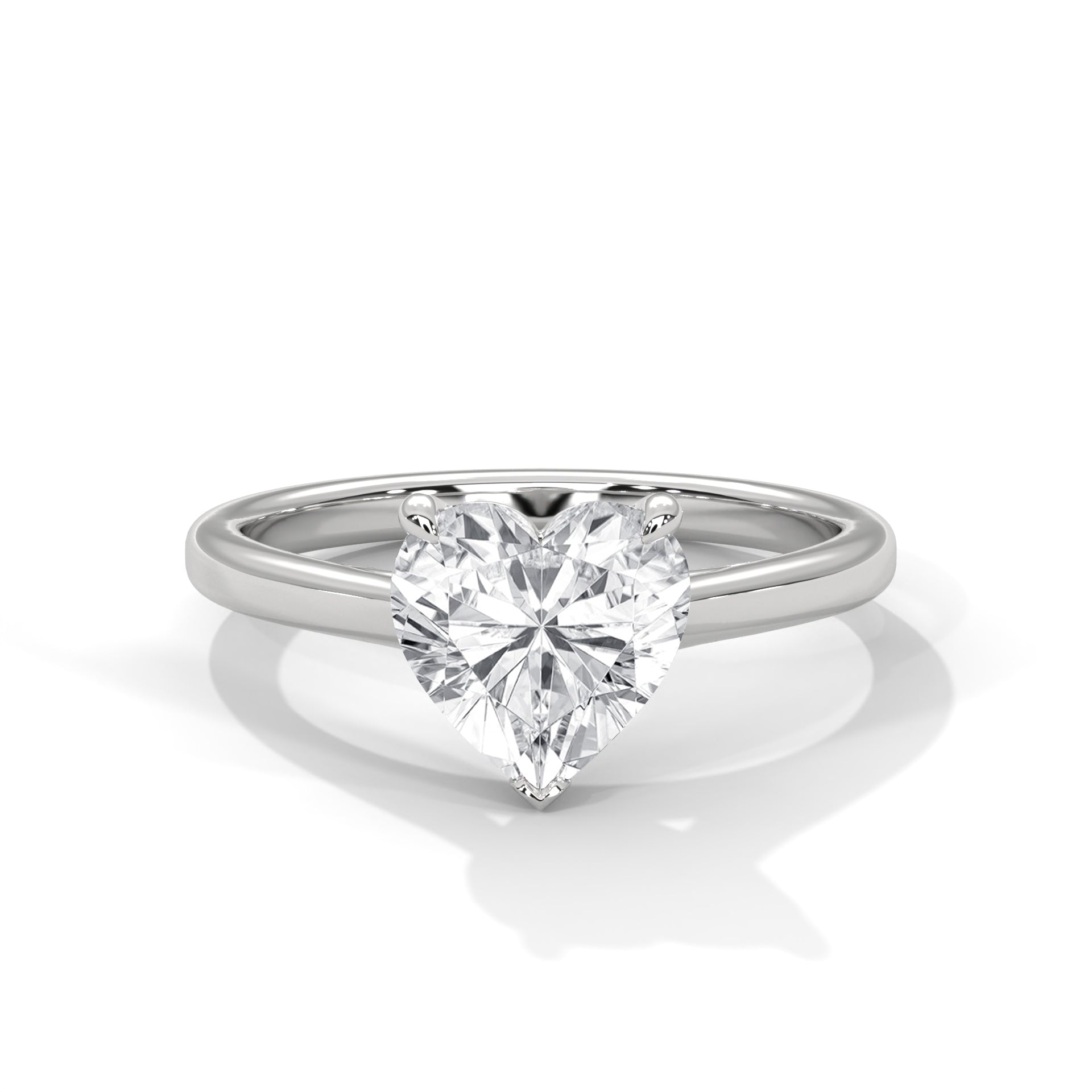 2.00 ct Heart Shape Solitaire Ring 2ct White Gold
