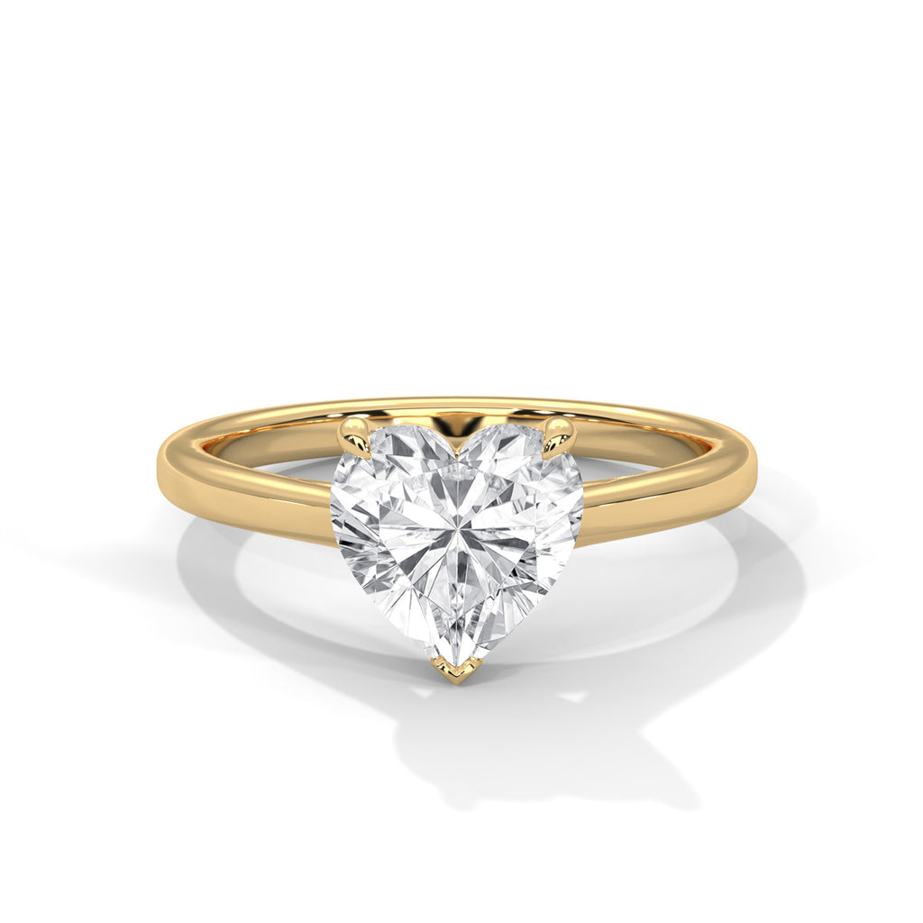 2.00 ct Heart Shape Solitaire Ring 2ct Yellow Gold