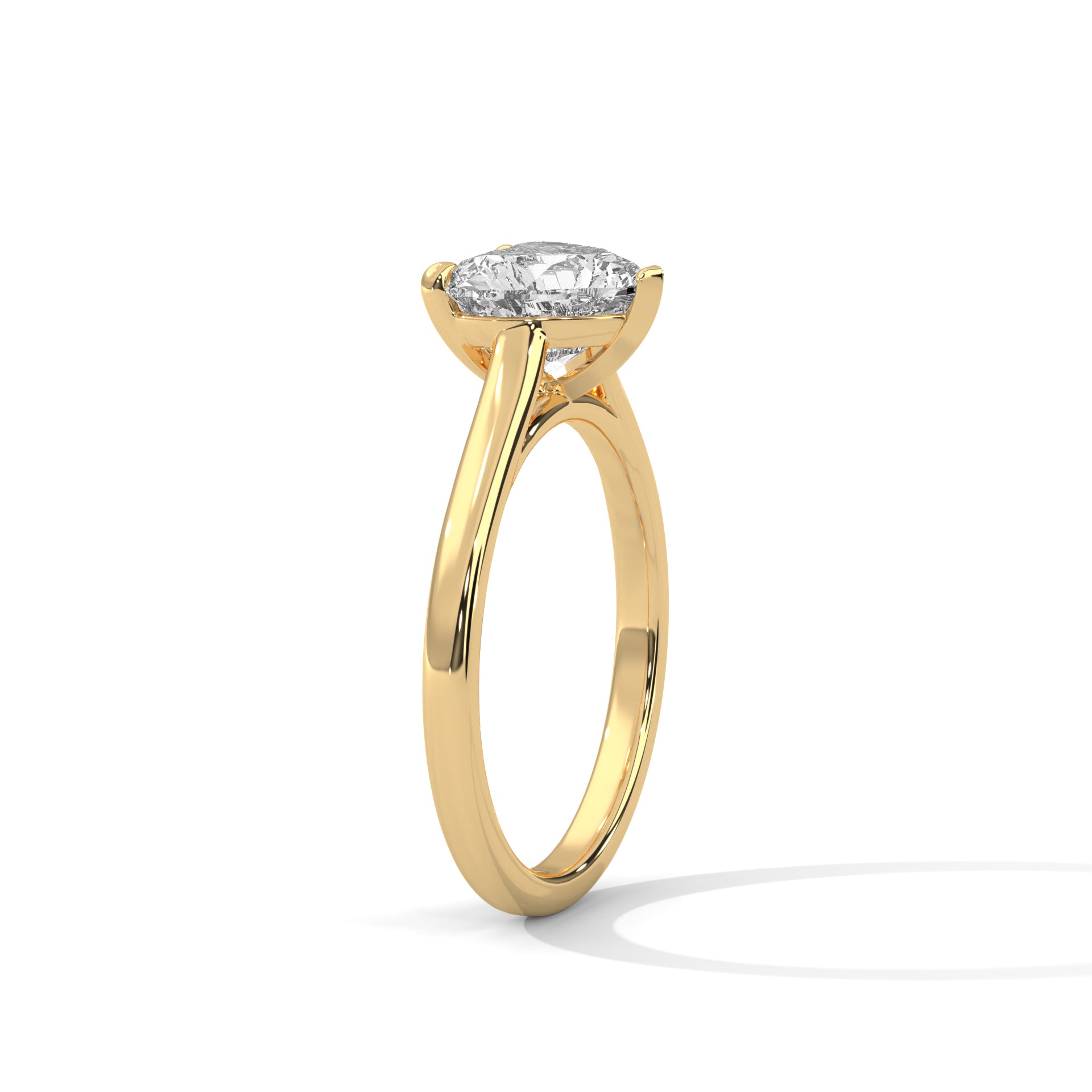 2.00 ct Heart Shape Solitaire Ring 2ct Yellow Gold