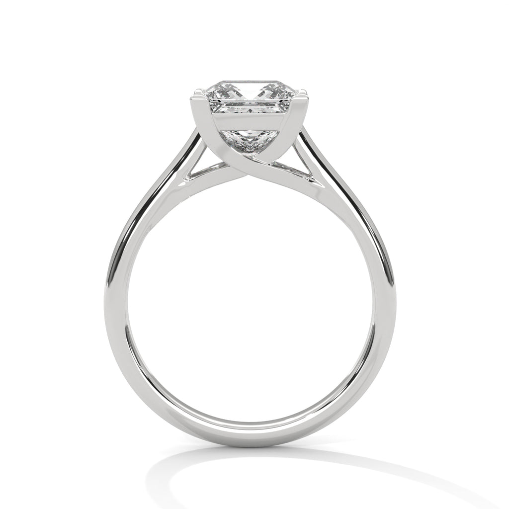 2.00 ct Classic Square Diamond Solitaire Ring 2ct White Gold