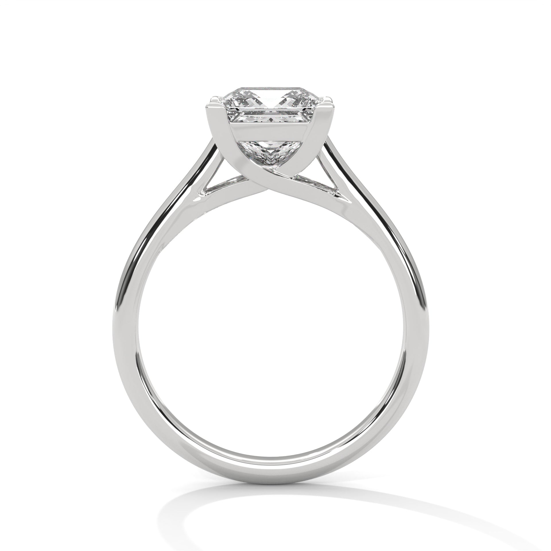 2.00 ct Classic Square Diamond Solitaire Ring 2ct White Gold
