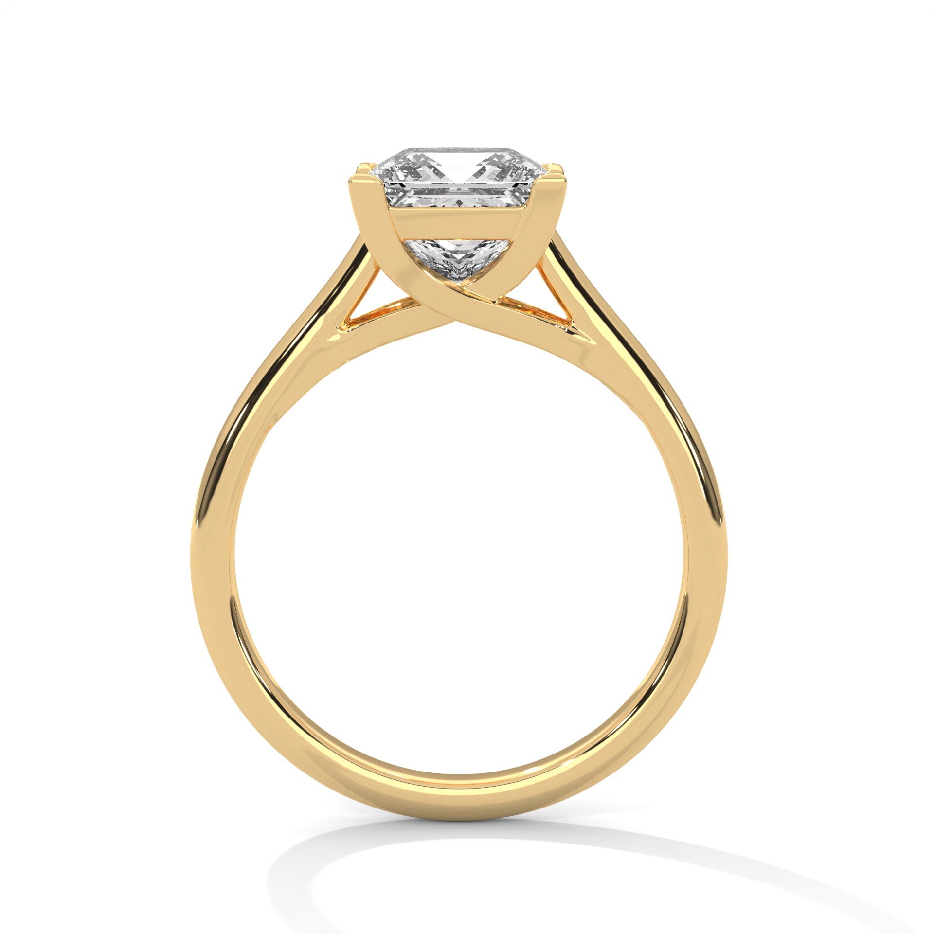 2.00 ct Classic Square Diamond Solitaire Ring 2ct Yellow Gold