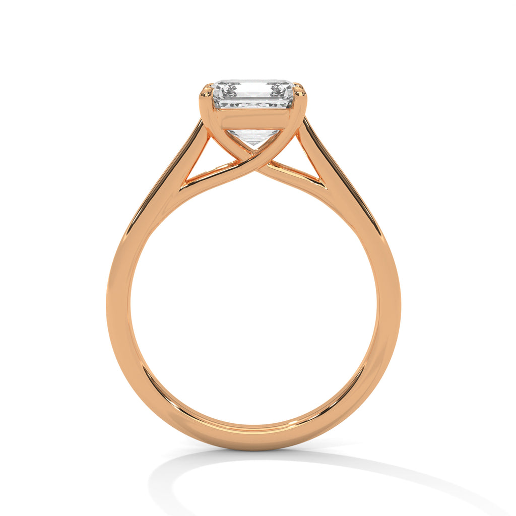 2.00 ct Square Emerald Cut Solitaire Ring 2ct Rose Gold