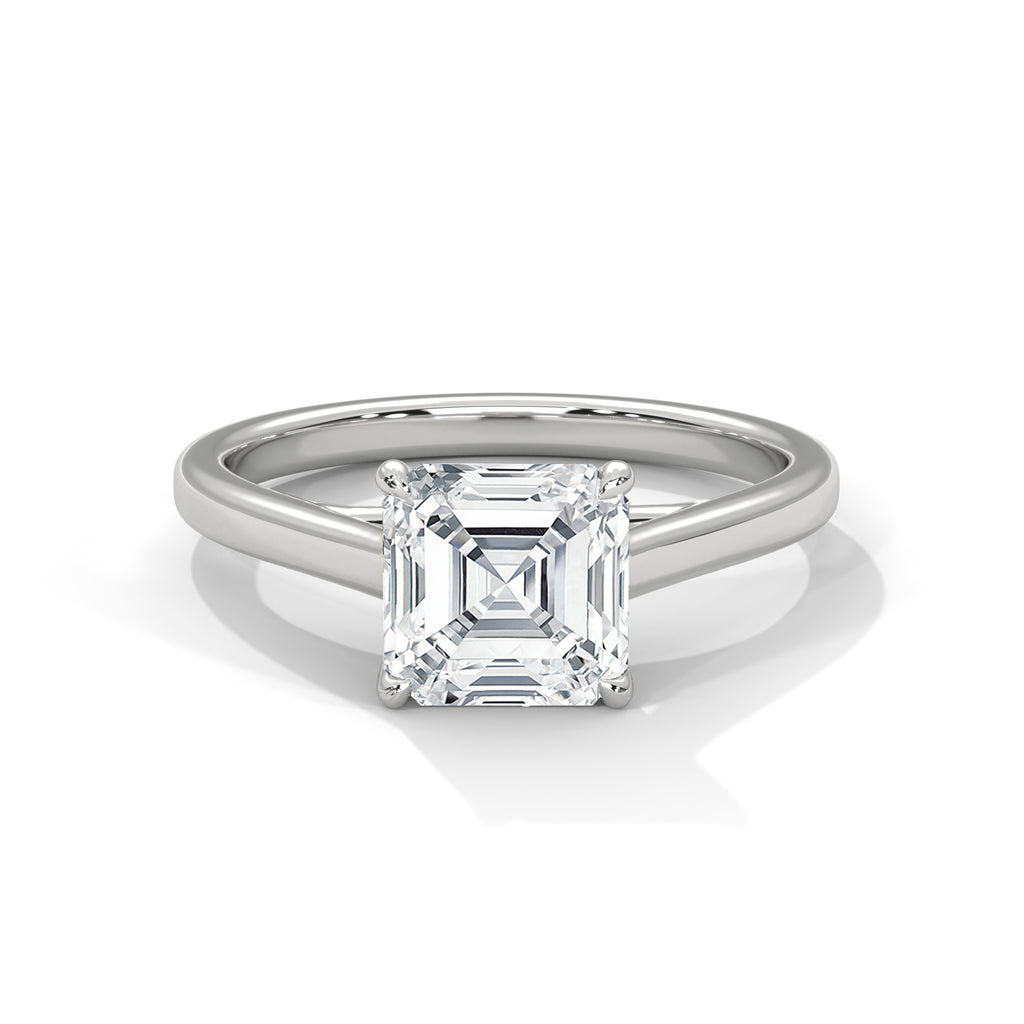 2.00 ct Square Emerald Cut Solitaire Ring 2ct White Gold