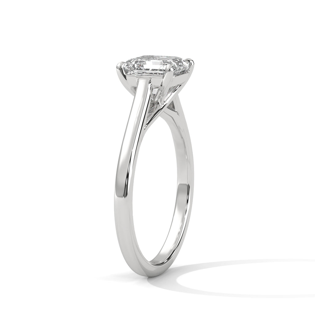 2.00 ct Square Emerald Cut Solitaire Ring 2ct White Gold