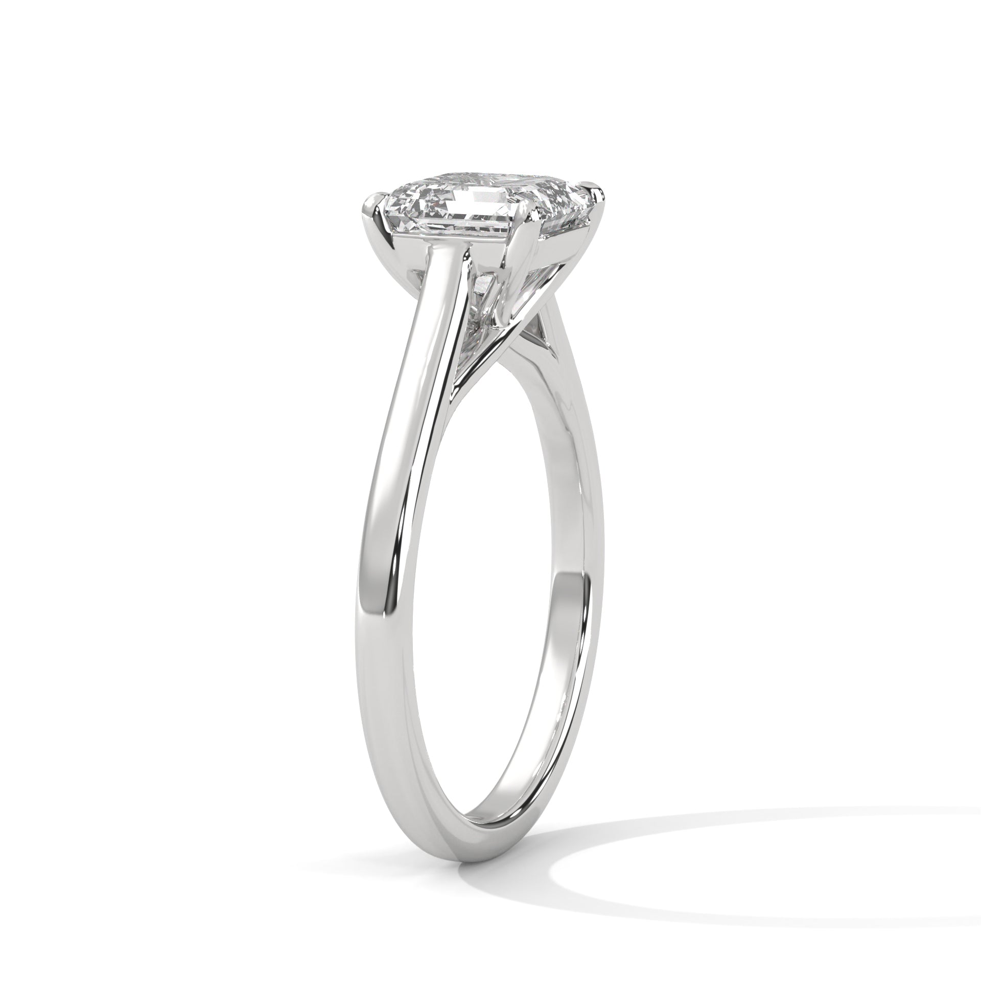 2.00 ct Square Emerald Cut Solitaire Ring 2ct White Gold