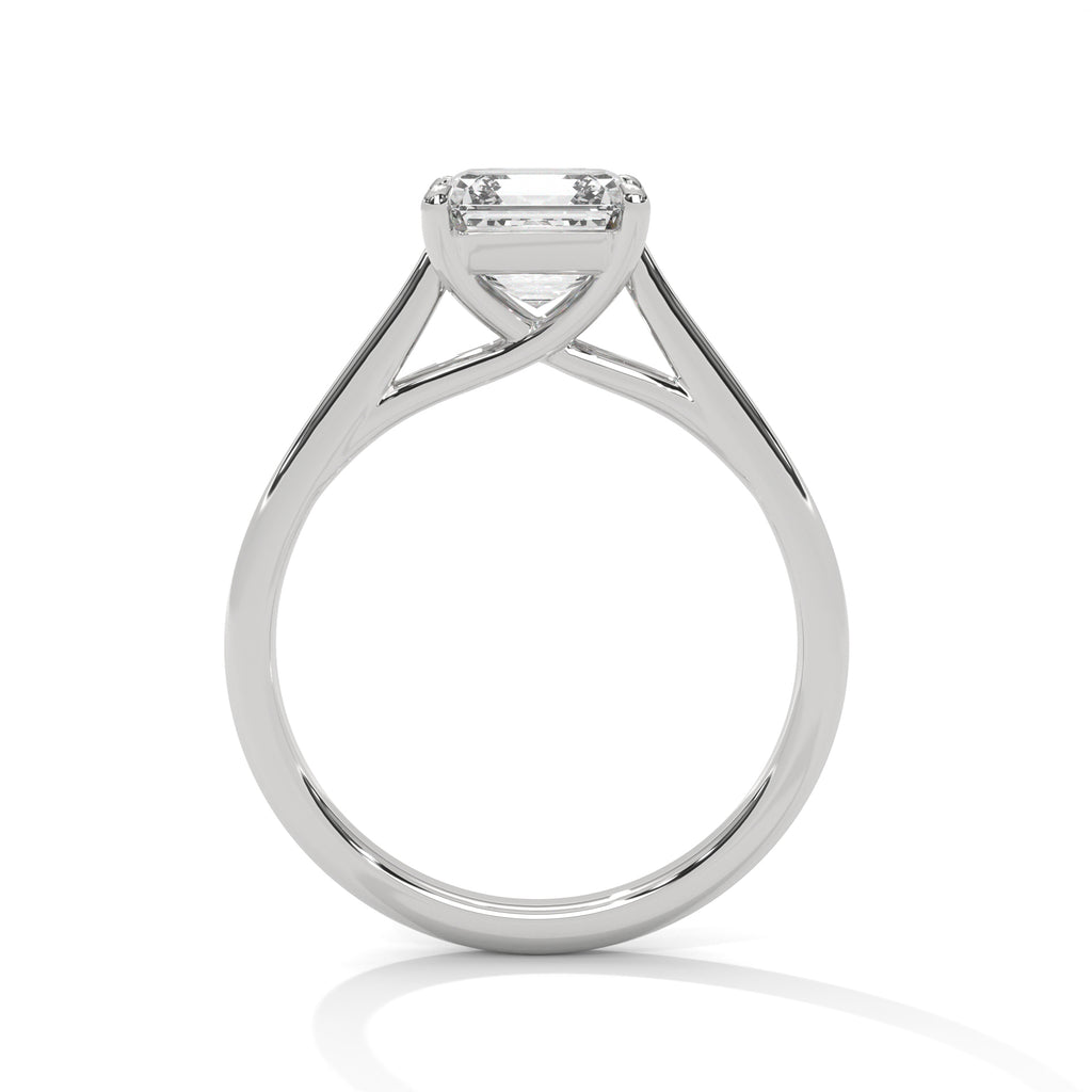 2.00 ct Square Emerald Cut Solitaire Ring 2ct White Gold