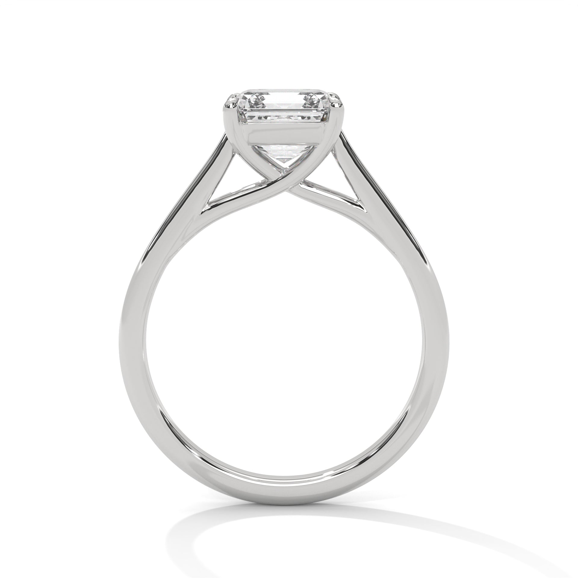 2.00 ct Square Emerald Cut Solitaire Ring 2ct White Gold