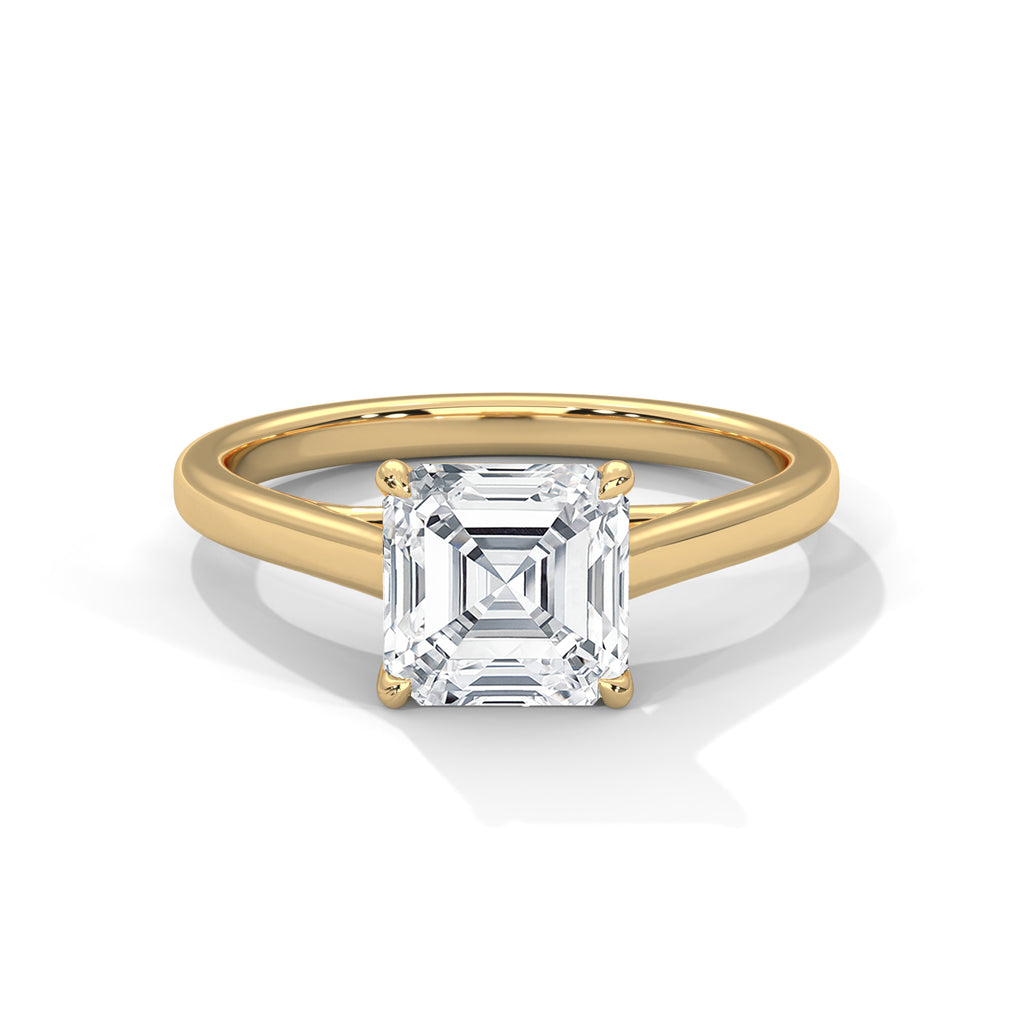 2.00 ct Square Emerald Cut Solitaire Ring 2ct Yellow Gold